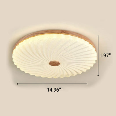 Chinese Log Simple Round LED Flush Mount Light