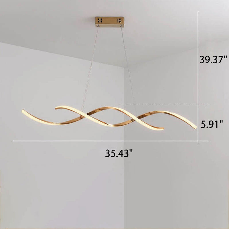 Modern Minimalist Strip Curve Island Light LED Chandelier