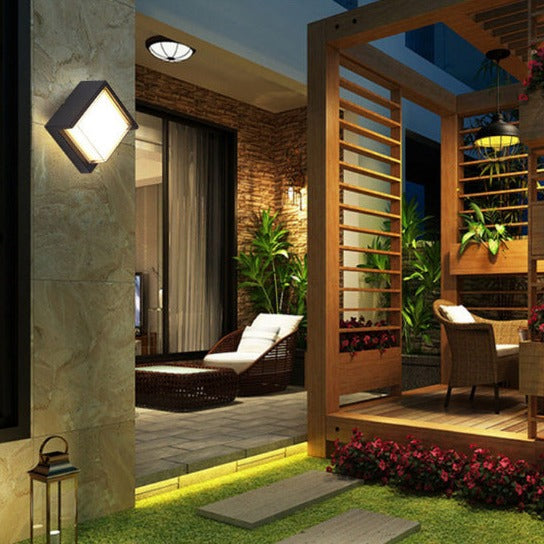 Intelligente Outdoor-Rhombus-Aluminium-LED-Wandleuchte mit App-Dimmung 