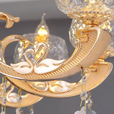 Modern Luxury Round Candelabra Zinc Alloy Crystal 9/11/14/19 Light Chandelier