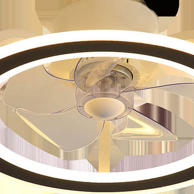 Nordic Creative Round LED Semi-Flush Mount Ceiling Fan Light