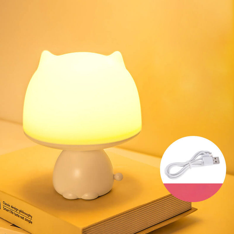 Lampe de Table Intelligente LED Rechargeable avec Veilleuse Créative en Forme de Dessin Animé 