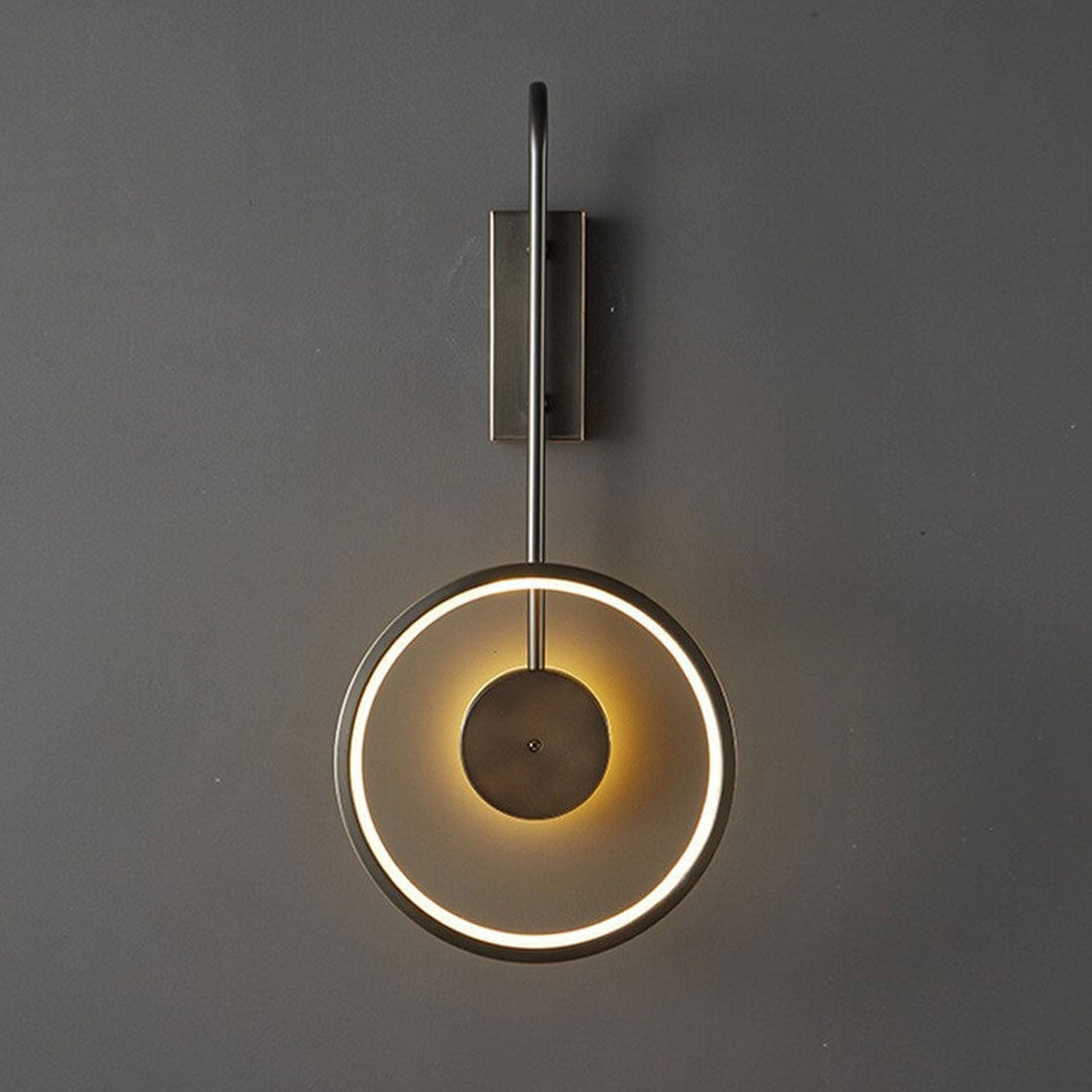Licht Luxus Vollkupfer Kreis Gebogene Arm LED Wandleuchte Lampe 