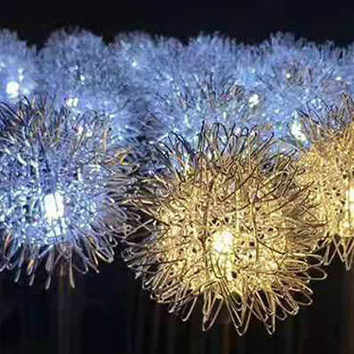 Solar Dandelion Aluminum Wire Globe Light LED Outdoor Waterproof Luminous Garden Insert Ground Landscape Light