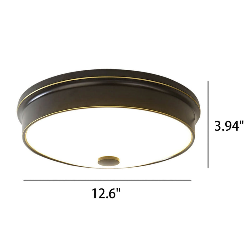 Vintage Luxury Round Glass LED Flush Mount Ceiling Light