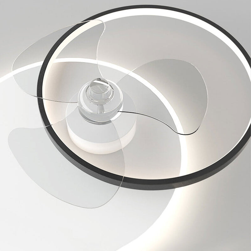 Modern Creative Overlap Round/Square Design LED Flush Mount Ceiling Fan Light
