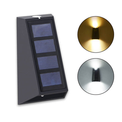 Solar Simple Trapezoid Outdoor RGB Patio LED Wall Sconce Lamp