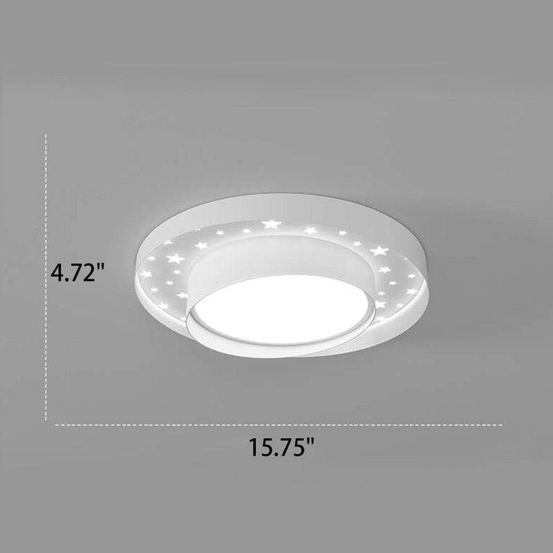 Nordic Minimalist Round Star Effect LED Flush Mount Ceiling Light