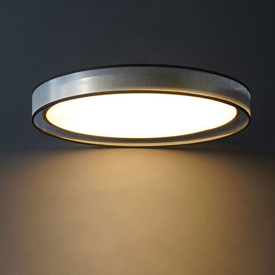 Nordic Luxury Round Fabric Brass Acrylic LED Flush Mount Ceiling Light