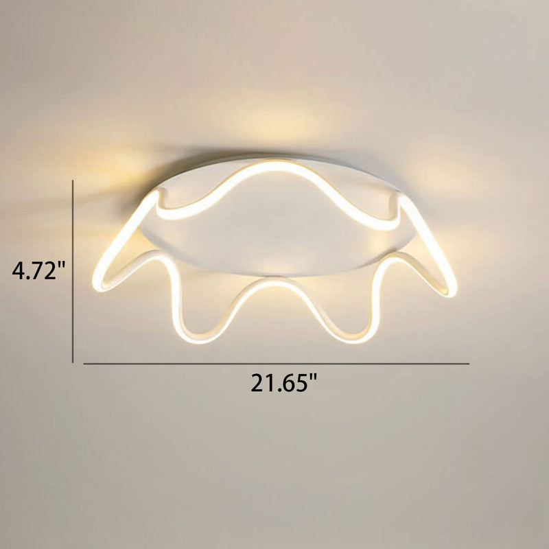 Modern Simple Crown Aluminum LED Flush Mount Ceiling Light