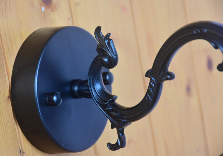 Industrial Vintage Iron Bell Tree Branch Arm 1-Light Wall Sconce