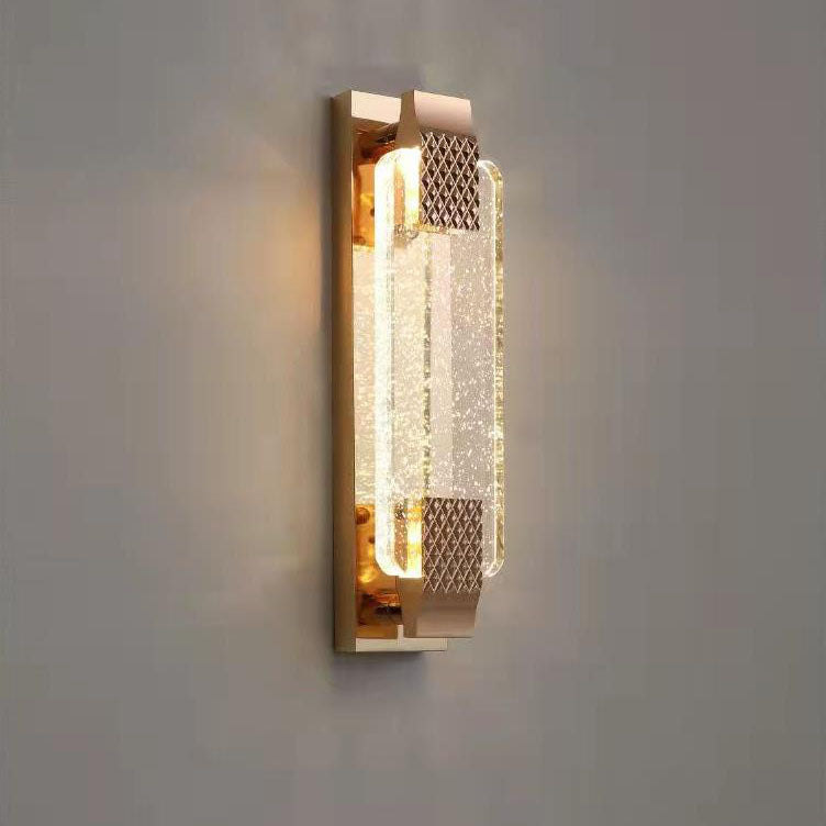 Light Luxury Gold Bubble Crystal Rectangular LED Wall Sconce Lamp