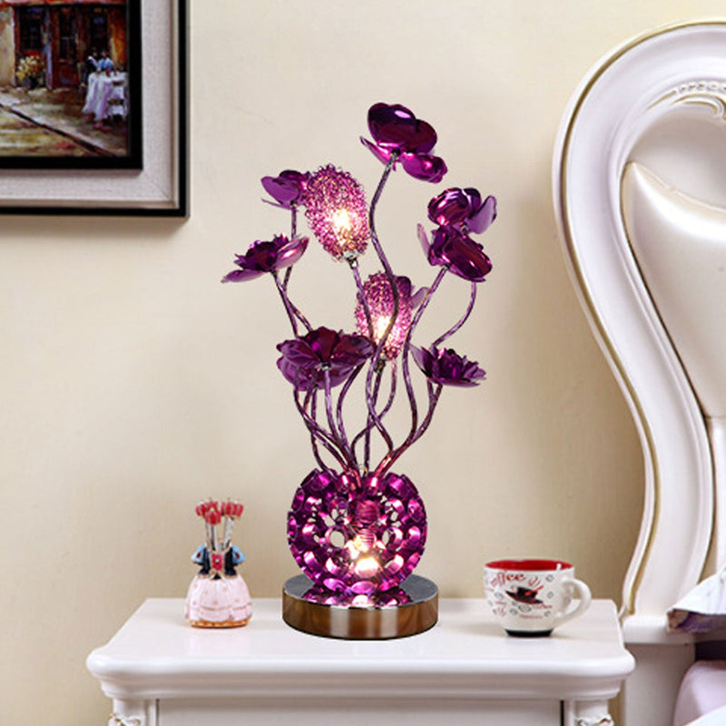 Lámpara de mesa LED de aluminio estilo europeo Rose 