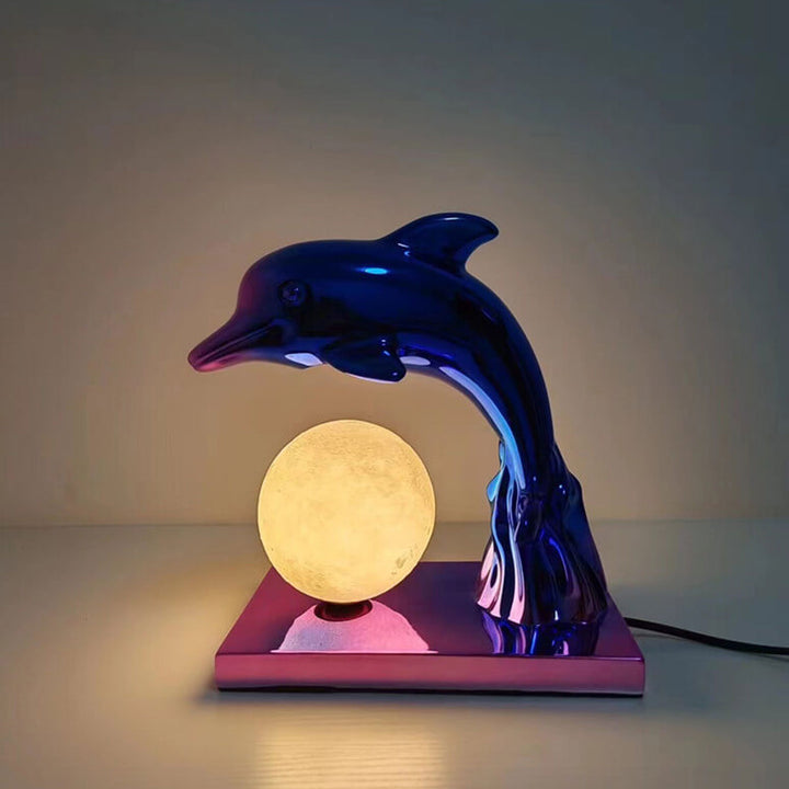 Lampe de Table 1 Lumière avec Abat-jour en Forme de Dauphin Créatif Nordique 