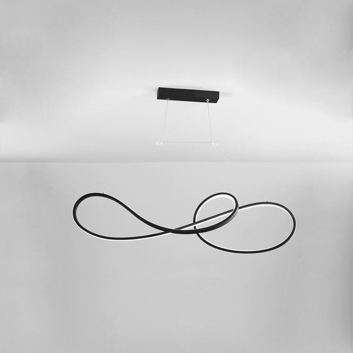 Lámpara de Araña Moderna de Lujo Ligero con Anillo Curvo LED para Isla 