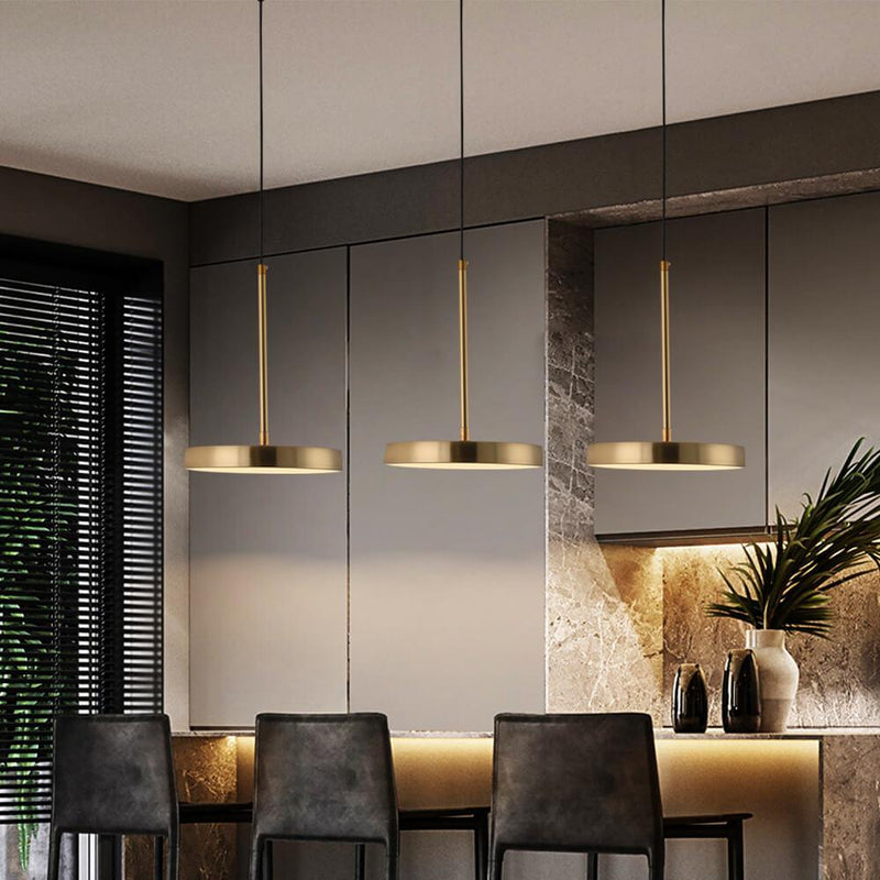 Modern Minimalist  Drum Metal LED Pendant Light