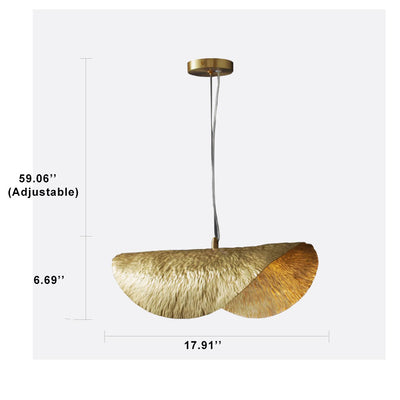 Golden Lotus Leaf Shaped Pendant 1-Light Pendant Light