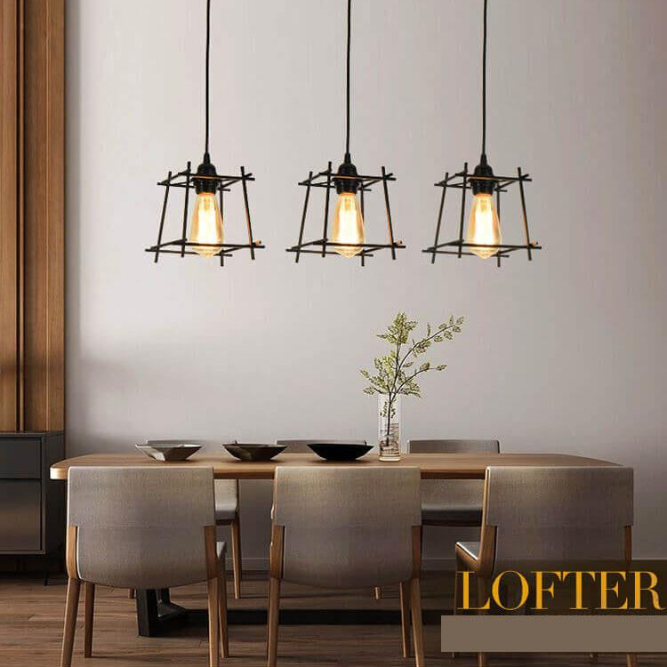 Lustre suspendu en fer forgé à 1 lumière en forme de morpion 