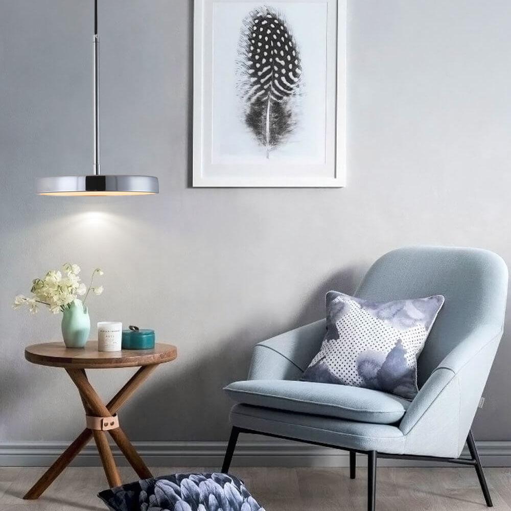 Moderne minimalistische Trommel-Metall-LED-Pendelleuchte 