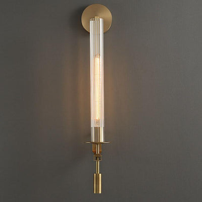 Modern Clear Glass 1-Light LED Tubular Wall Sconce Lamps