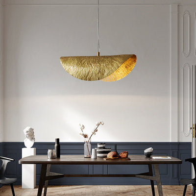 Golden Lotus Leaf Shaped Pendant 1-Light Pendant Light