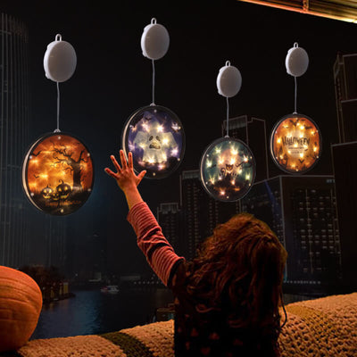 Lumière de couleur fantôme d'Halloween en tissu 1 lumière LED à piles collable guirlande suspendue 