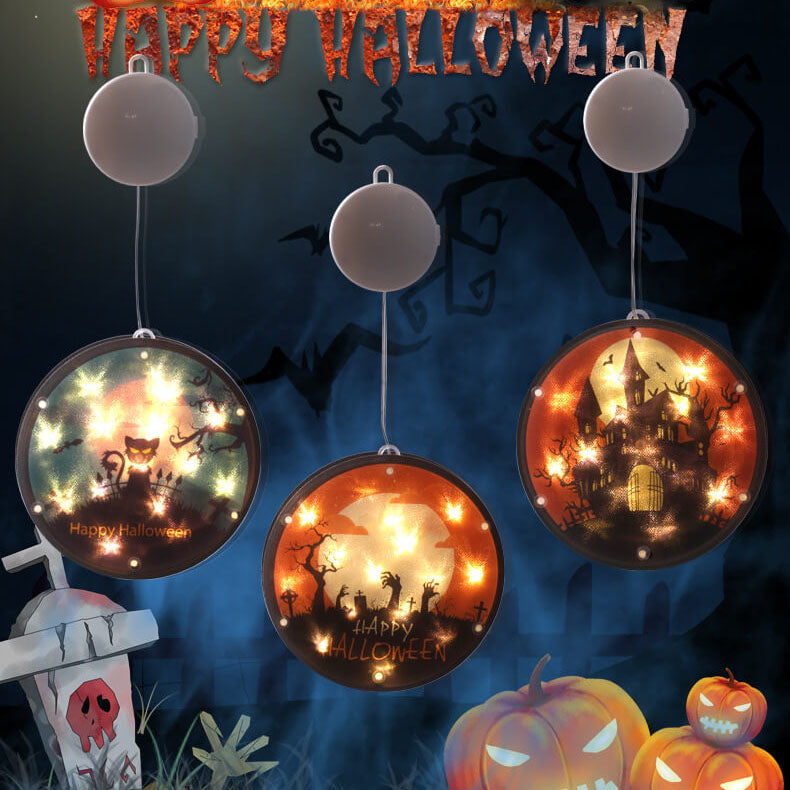 Halloween Ghost Color Light Fabric 1-Light Battery LED Pastable Hanging String Light 