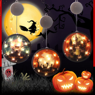 Lumière de couleur fantôme d'Halloween en tissu 1 lumière LED à piles collable guirlande suspendue 