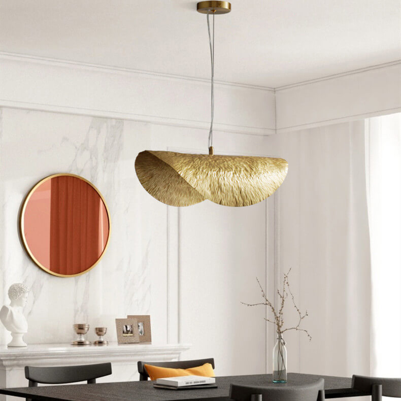 Golden Lotus Leaf Shaped Pendant 1-Light Pendant Light