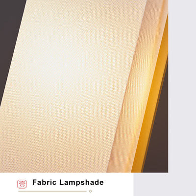 Modern Rectangle Fabric 1-Light Chinese Elements Wall Sconce Lamp