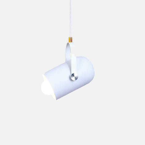 Foco de cilindro de metal Macaron 1-luz con mango ajustable Lámpara colgante 