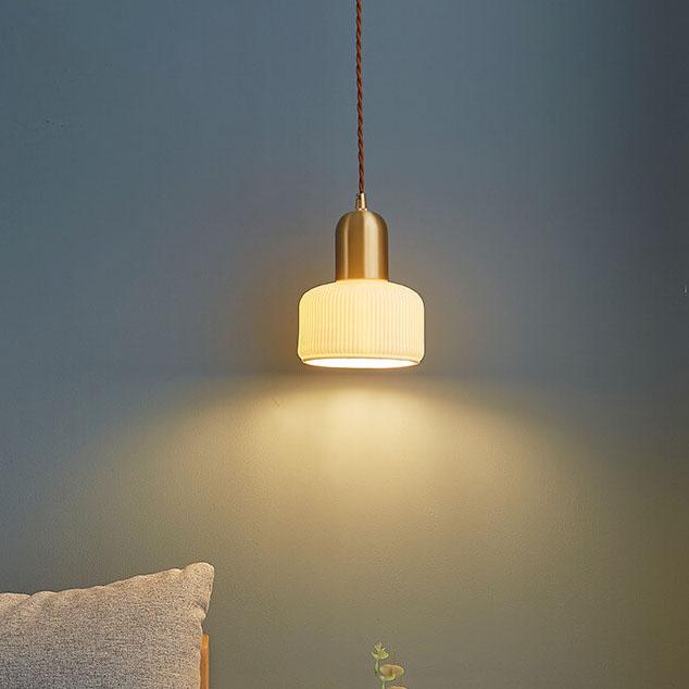 Nordic Minimalist Bottle Shaped 1-Light Ceramic Pendant Light