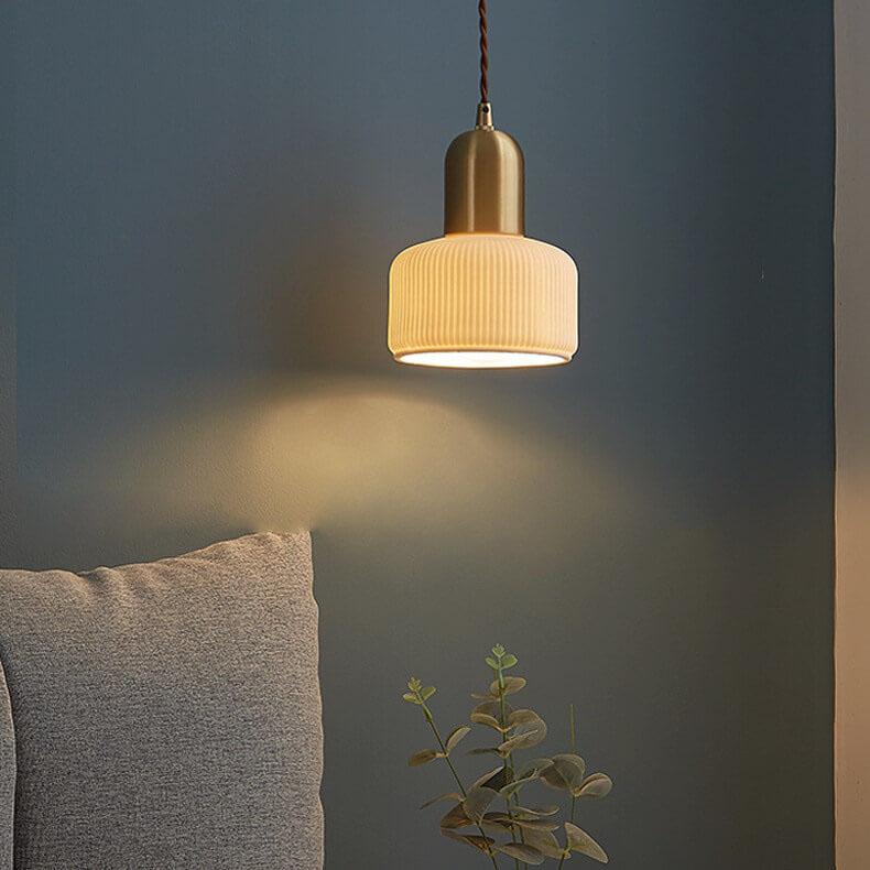 Nordic Minimalist Bottle Shaped 1-Light Ceramic Pendant Light