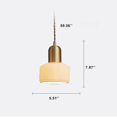 Nordic Minimalist Bottle Shaped 1-Light Ceramic Pendant Light