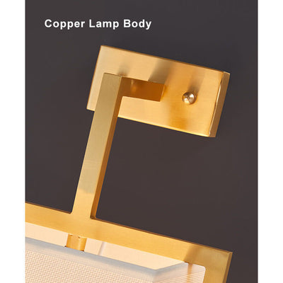 Modern Rectangle Fabric 1-Light Chinese Elements Wall Sconce Lamp