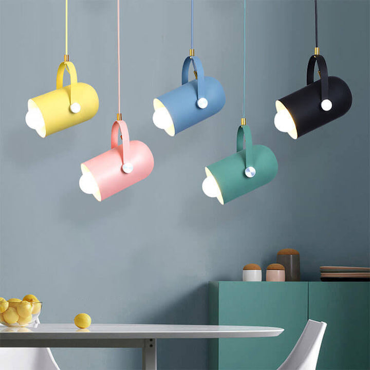 Macaron Metallzylinder Strahler 1-Licht Verstellbarer Griff Pendelleuchte 