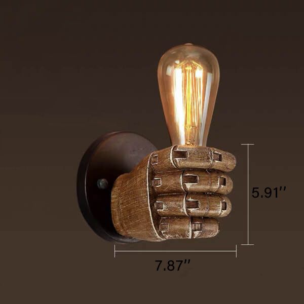 Resin 1-Light Fist Shaped Sconce Lamp