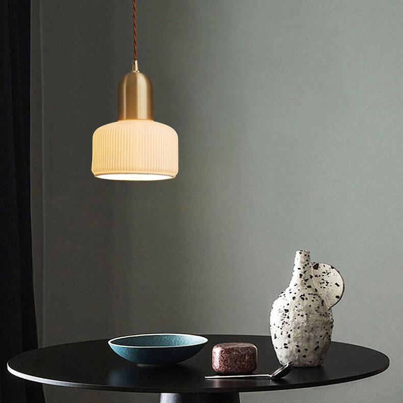 Nordic Minimalist Bottle Shaped 1-Light Ceramic Pendant Light