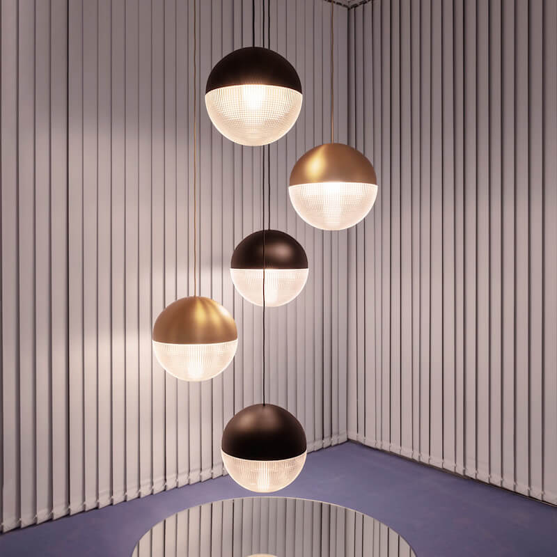 Modern Spherical Prismatic Glass Metal 1 Light Pendant Light
