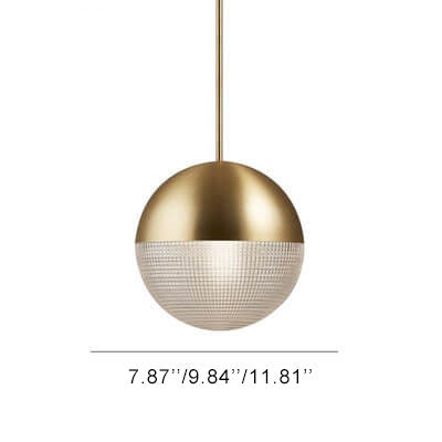 Modern Spherical Prismatic Glass Metal 1 Light Pendant Light