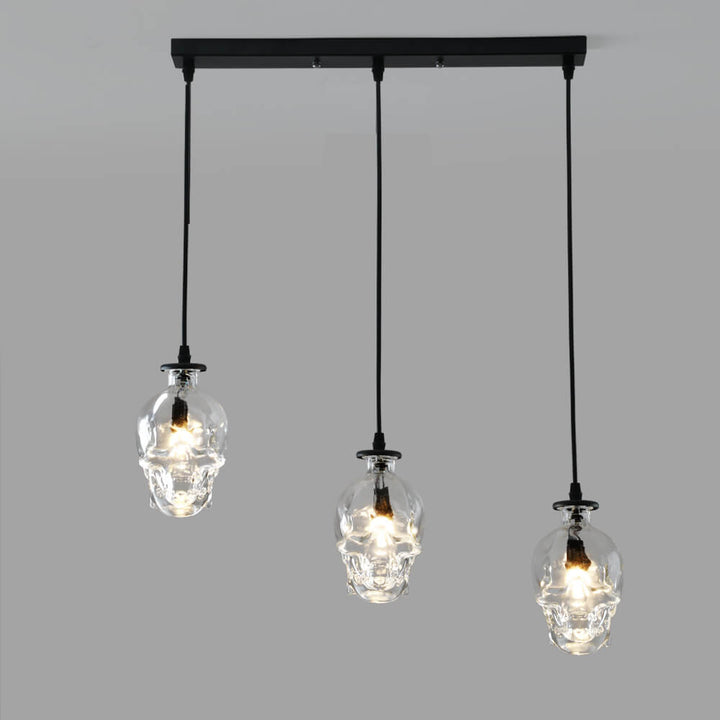 Skull Glass 3-Light Chandeliers
