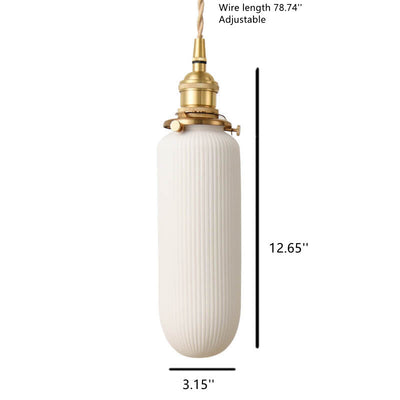 Textured Ceramics 1-Light Long Jar Pendant Light