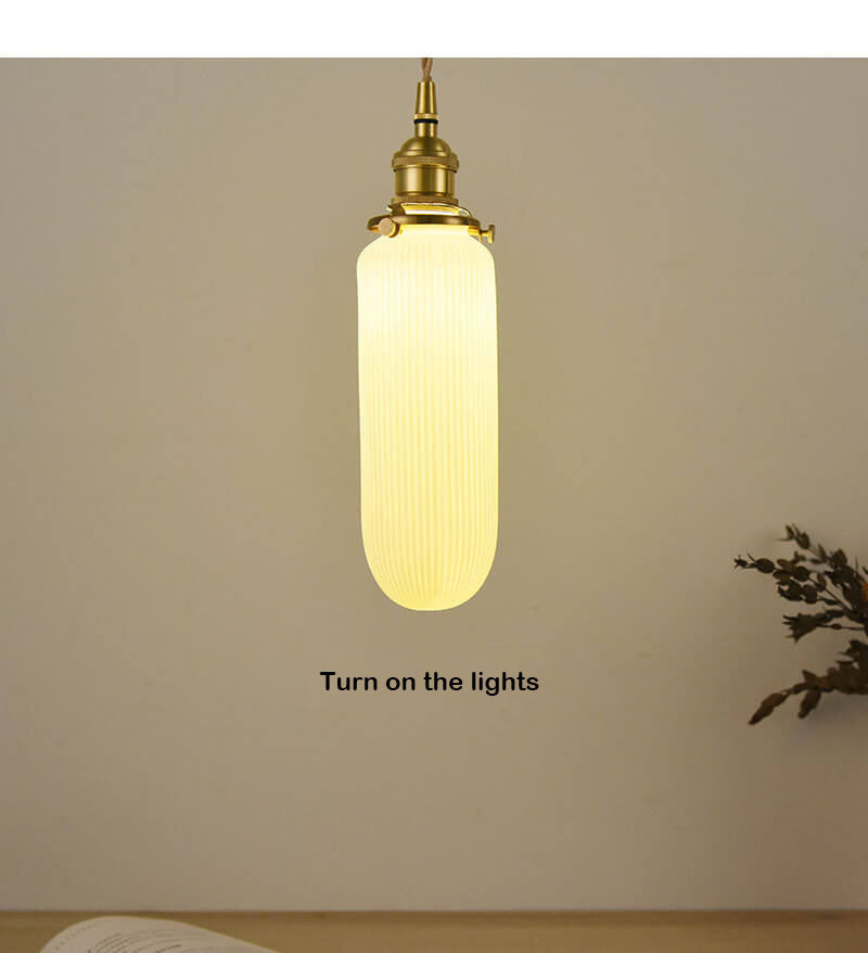 Textured Ceramics 1-Light Long Jar Pendant Light