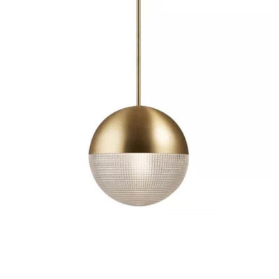 Modern Spherical Prismatic Glass Metal 1 Light Pendant Light