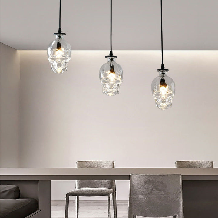 Skull Glass 3-Light Chandeliers