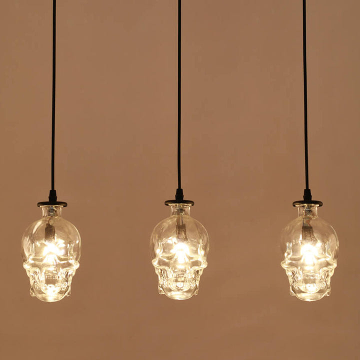 Skull Glass 3-Light Chandeliers