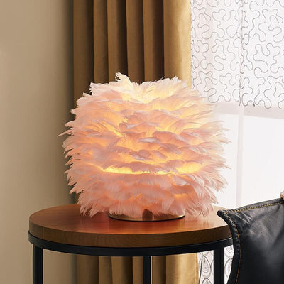 Modern Feather 1-Light Ball-Shaped Table Lamps