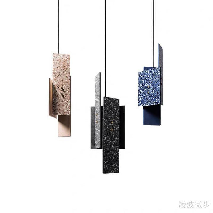 Suspension LED à 1 lumière géométrique en ciment coloré nordique 
