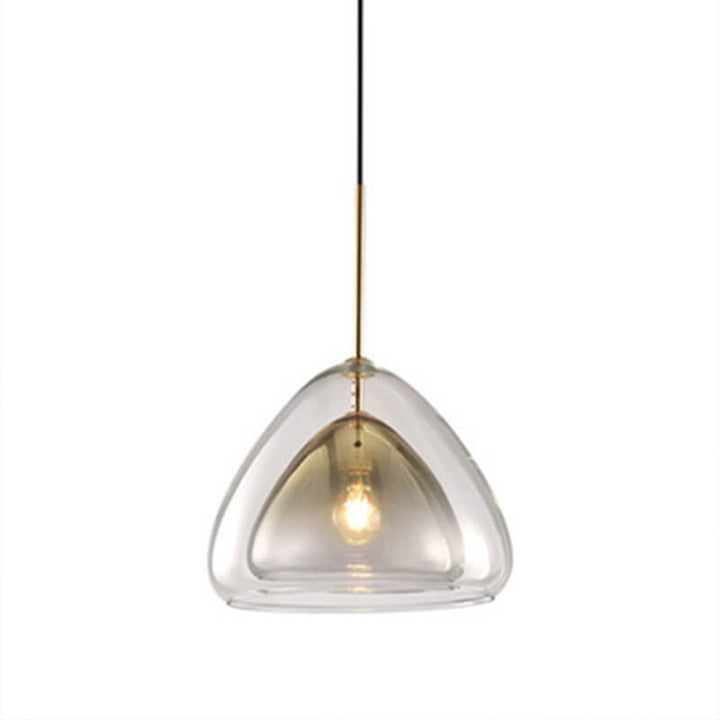 Modern Minimalist Glass Triangle Shape 1-Light Pendant Light
