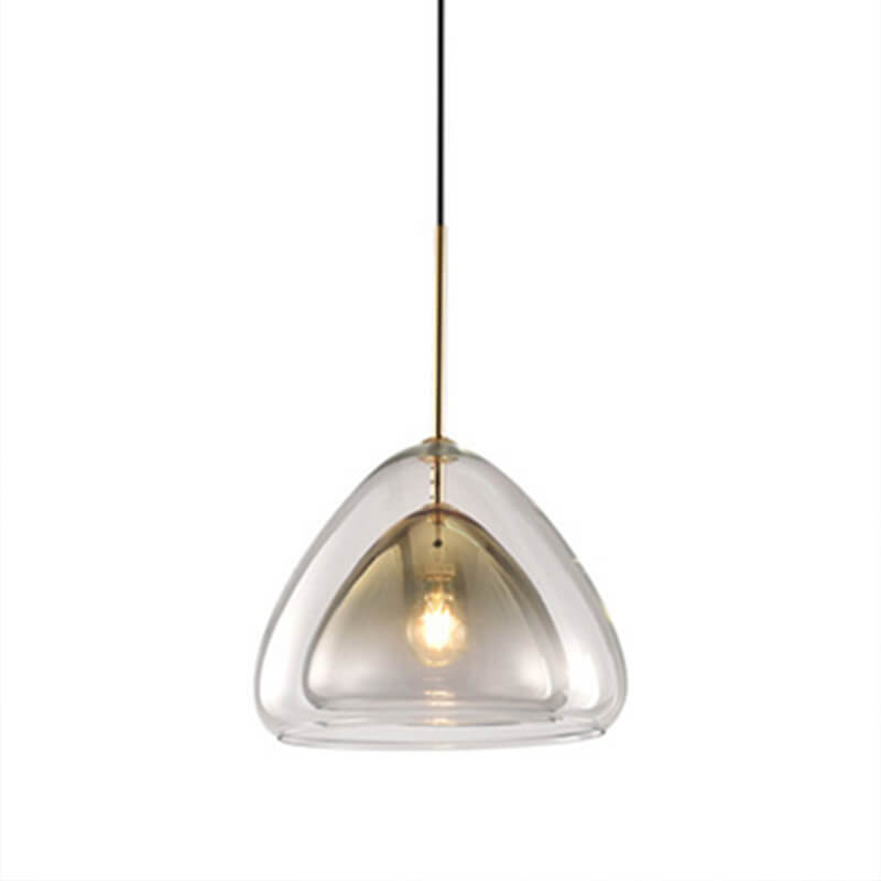 Moderne minimalistische 1-flammige Pendelleuchte aus Glas in Dreiecksform 